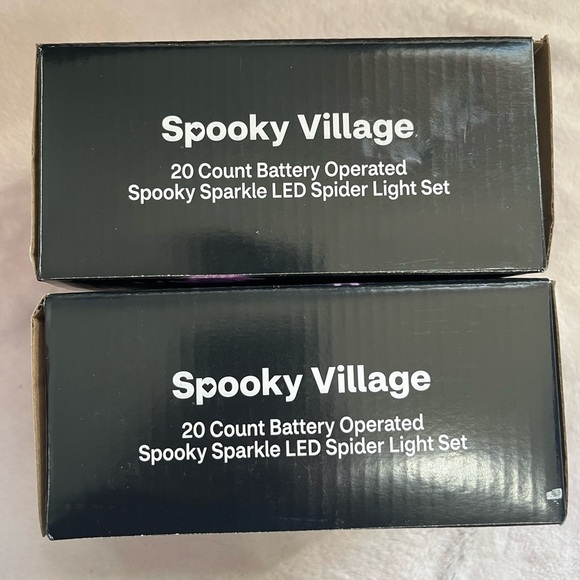 Spooky Sparkle LED Spider Light Set 2 Boxes Purple Bulbs 4.75 FT Lighted Length - Picture 3 of 3
